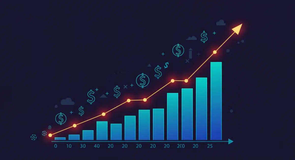 Infographic showing compound interest growth over time