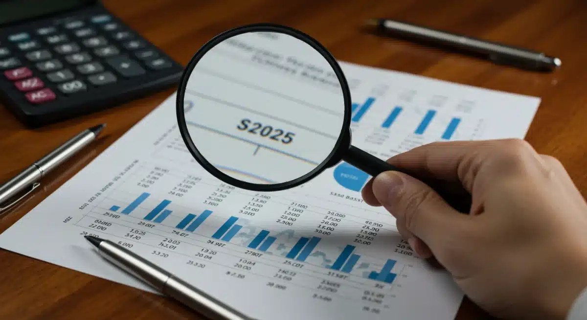 Magnifying glass examining SSI 2025 financial statement details