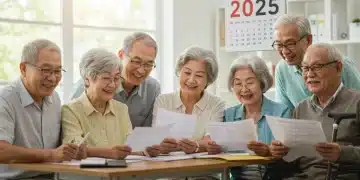 Group of diverse individuals discussing projected SSI benefits for 2025