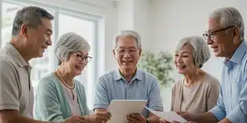 Group of seniors discussing 2026 Social Security benefits and retirement planning