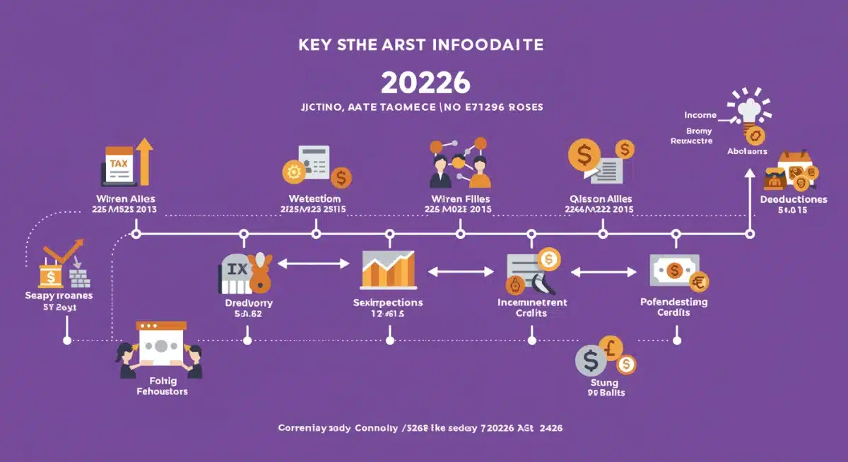 Infographic illustrating 2026 tax changes timeline and key dates