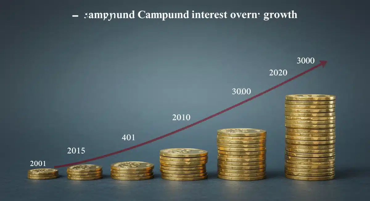 Compound interest graph illustrating exponential growth of early investments