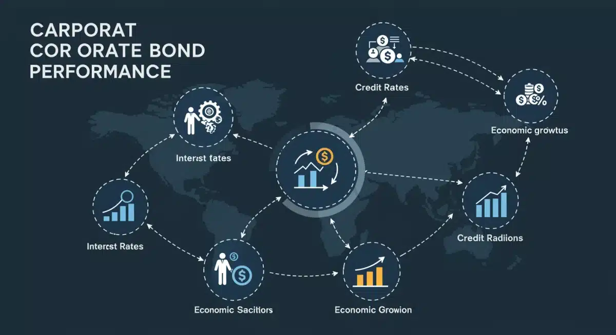 Infographic illustrating factors influencing corporate bond performance