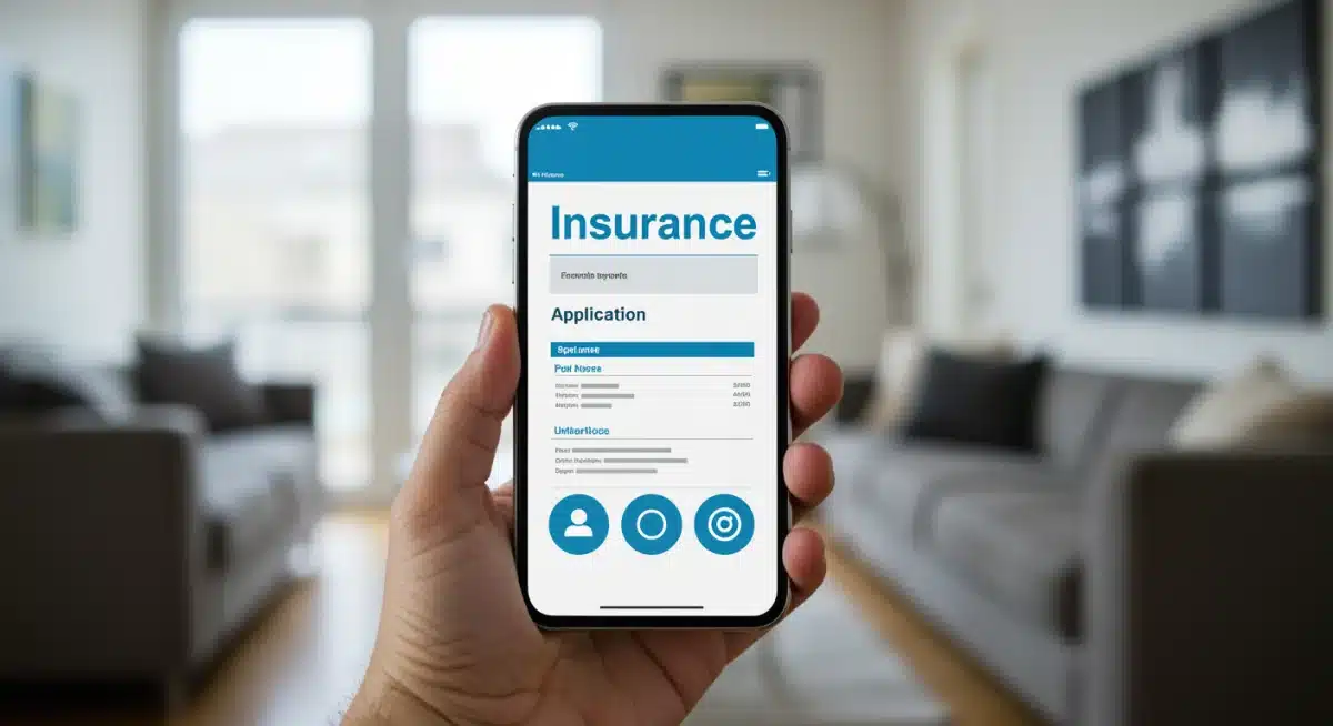 Digital insurance application on a smartphone for young adult financial planning.