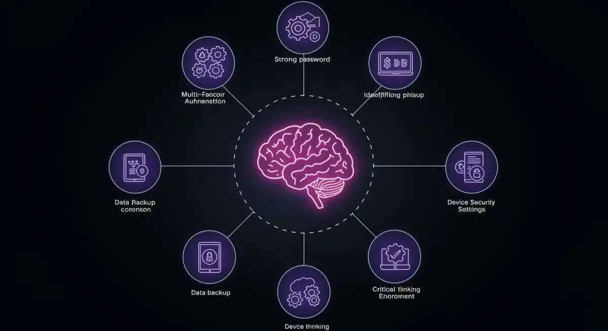 Infographic showing essential digital skills for cybersecurity