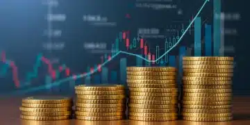 Stacked gold coins representing high-yield savings growth