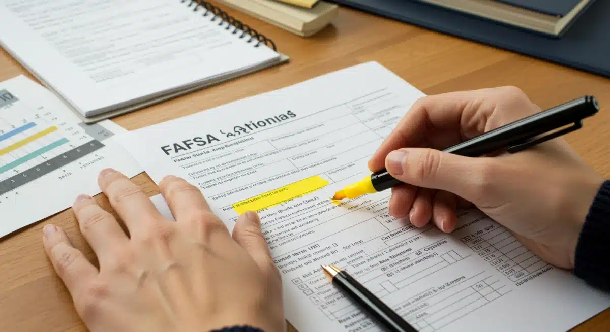 Highlighting FAFSA form sections for review