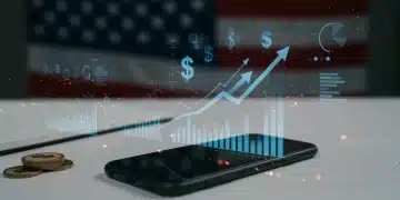 Digital interface of a new personal finance app with automated savings and investment features for US users.