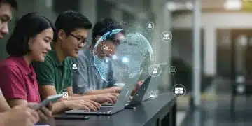 Online Learning: Top 3 Accredited US Programs for 2026 Skills Students engaging in accredited online learning programs in the US, leveraging digital tools for skill development.