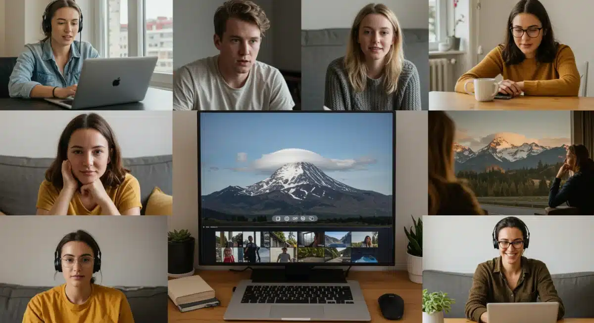 Diverse young adults collaborating remotely across the globe