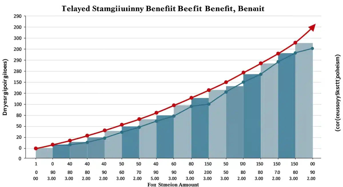 Chart illustrating Social Security benefit changes based on claiming age
