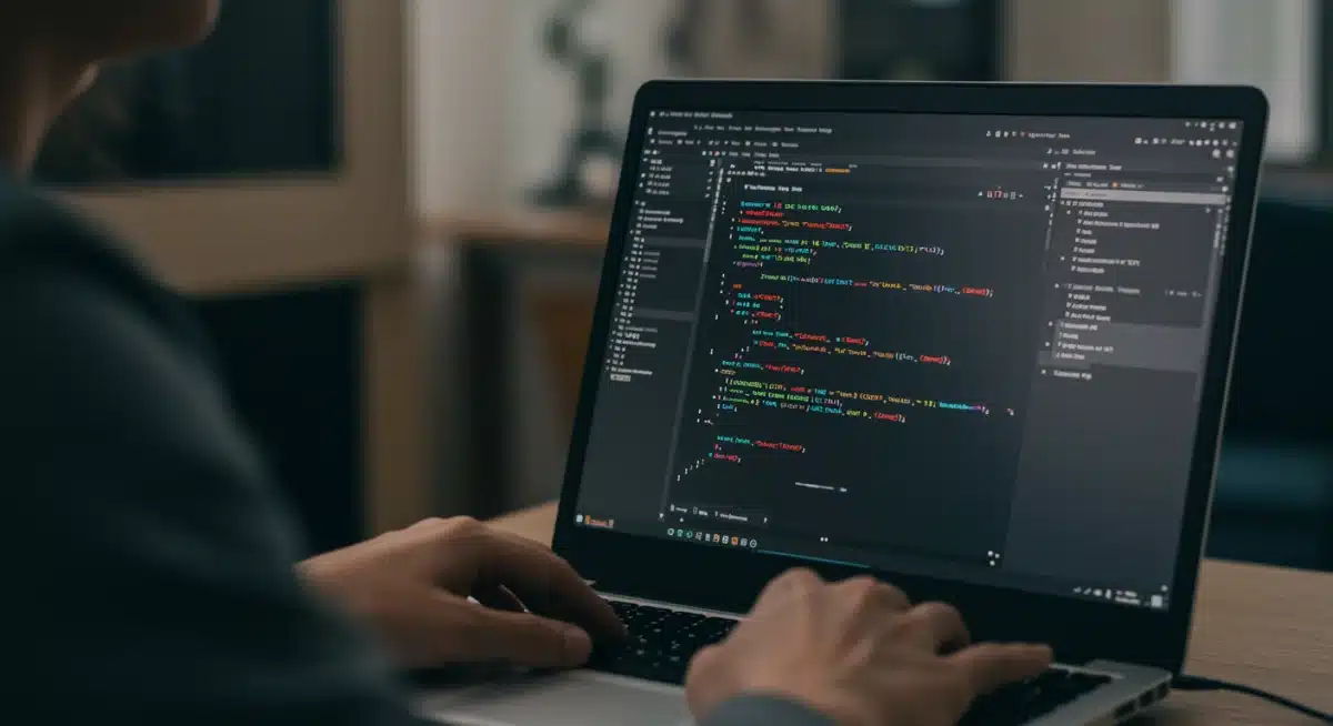 Person engaged in specialized online course coding