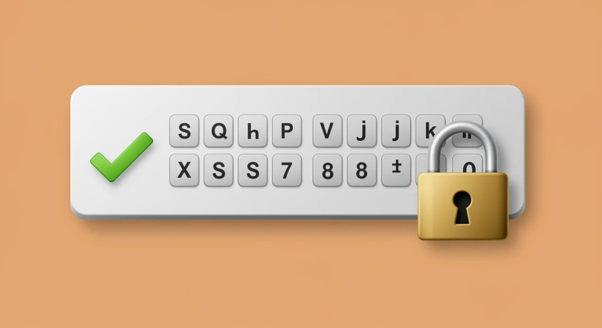 Illustration of a strong, complex password for online security