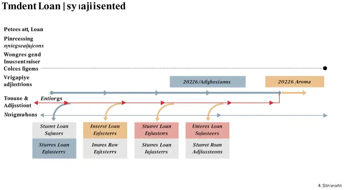 Timeline showing key student loan policy changes leading up to 2026
