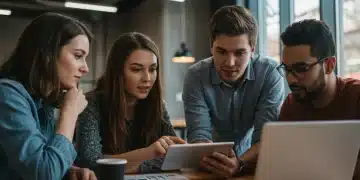 Young adults analyzing student loan repayment strategies on a tablet in 2026.