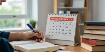 Student preparing for standardized tests with a 6-week study schedule