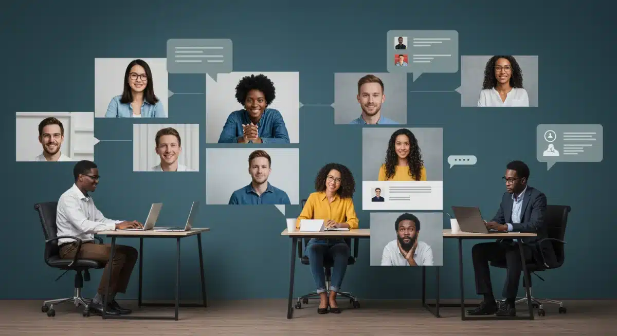 Remote team collaborating virtually across different U.S. states