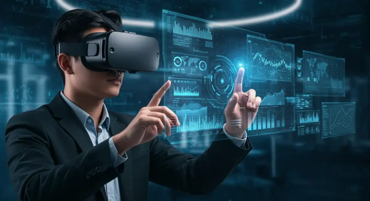 Professional using VR for advanced digital skill development