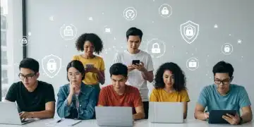 Young adults securing their digital footprint in 2026 with cybersecurity tools