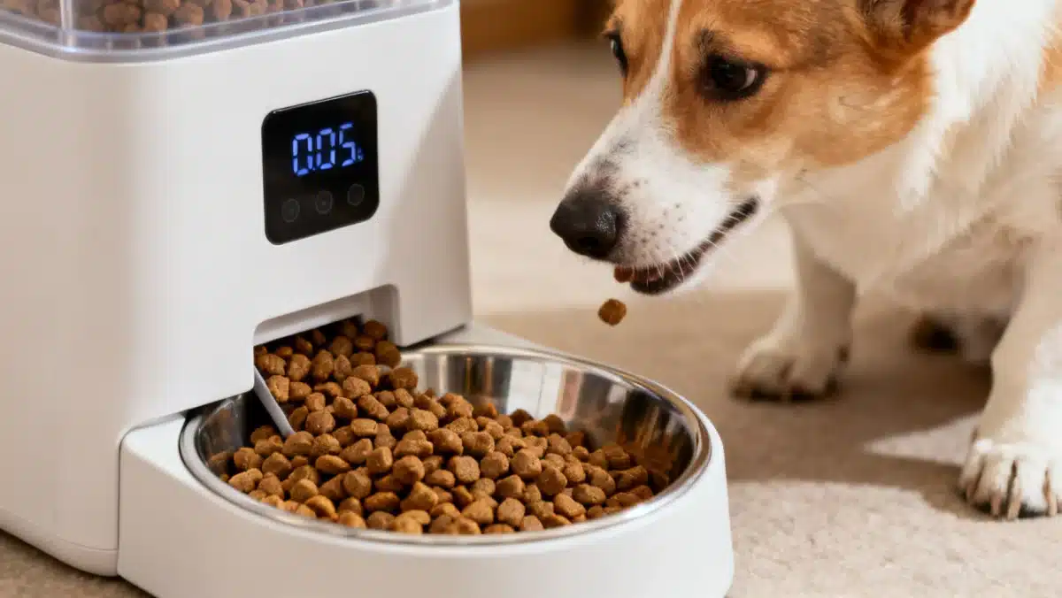 Automated pet feeder ensuring timely meals for pets