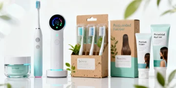 Futuristic personal care products for 2026, showcasing innovation and daily routine revolution