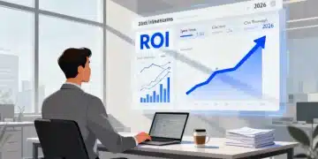 Marketer analyzing newsletter ROI dashboard in 2026