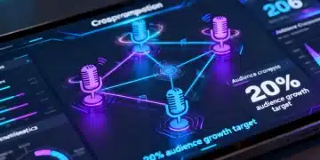 Digital dashboard showing podcast audience crossover and growth metrics for 2026