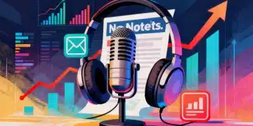 Illustration of podcast and newsletter integration for publishers