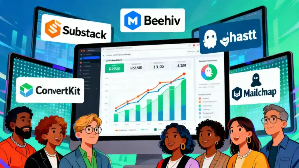 Comparison of leading newsletter platforms for US creators in 2026 with data charts.