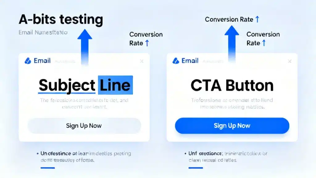A/B testing comparison of two newsletter designs for conversion optimization